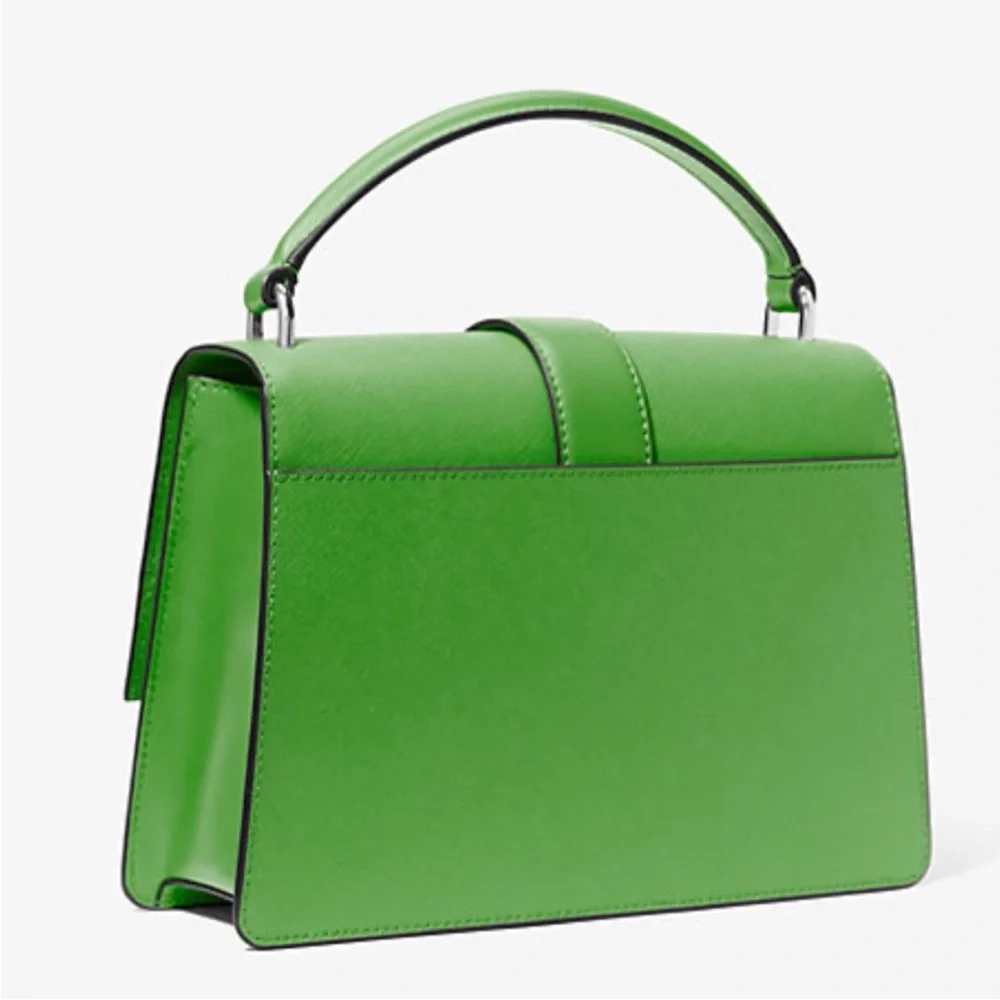 Michael Kors Greenwich Medium Saffiano Leather Satchel Crossbody Shoulder Bag - Picture 7 of 16